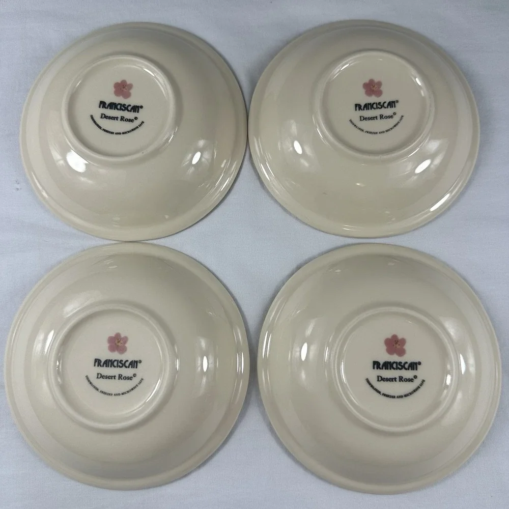 4 Pc Franciscan Desert Rose Fruit Compote Dessert Dishes Bowl Excellent Set Of 4